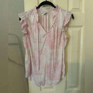 Pink Toile Flutter Sleeve